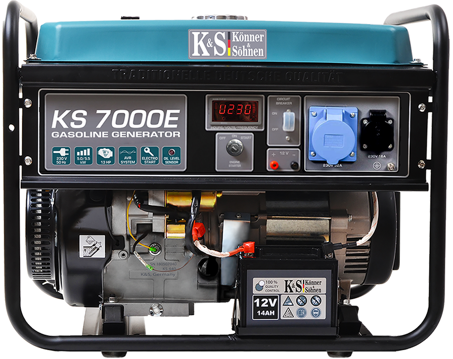 Бензиновий генератор KS 7000E (230В, 5,0/5,5 кВт)