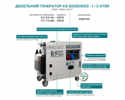 Дизельный генератор KS 9200HDES-1/3 ATSR (Euro V) - фото №3 Дизельный генератор KS 9200HDES-1/3 ATSR (Euro V) в Украине