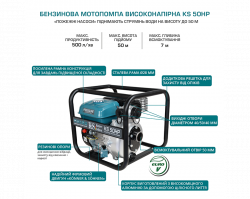 Високонапорна мотопомпа KS 50HP не дорого