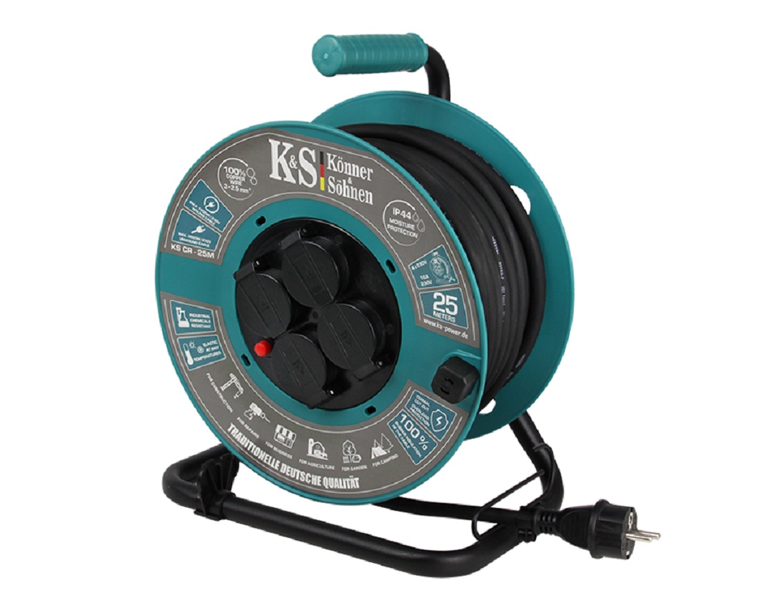 Подовжувач на котушці KS CR-25M(16А -> 4*16А, 25м)
