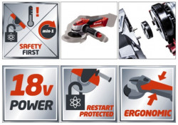 Угловая шлифмашина Einhell TE-AG 18 LI SOLO - фото №3 Угловая шлифмашина Einhell TE-AG 18 LI SOLO в Украине