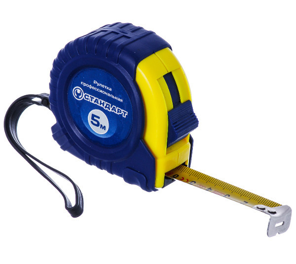 Рулетка будівельна 5м*19мм СТАНДАРТ SMT-0519 - Фото 1 Рулетка будівельна 5м*19мм СТАНДАРТ SMT-0519