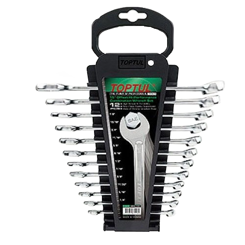 Набір ключів комбінованих дюймових TOPTUL 12 шт. 1/4"-7/8" на холдері GBAC1201 - Фото 1 Набір ключів комбінованих дюймових TOPTUL 12 шт. 1/4"-7/8" на холдері GBAC1201