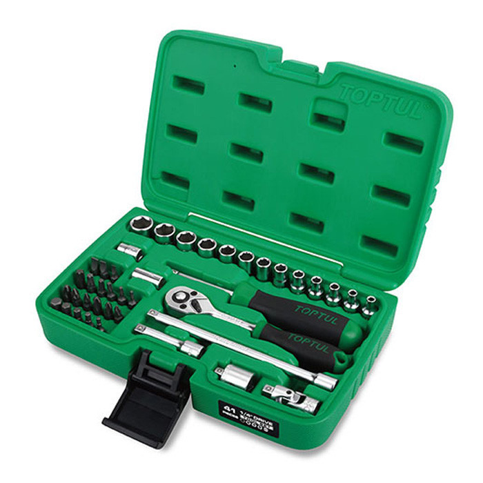 Набір торцевих головок і біт з тріскачкою TOPTUL 1/4&quot; 41од. GCAI4102