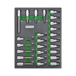 Набір біт впресованих в головку 1/2&quot; 25од. (в ложементі) TOPTUL GEB2501