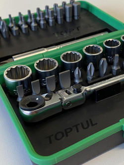 Набір біт і головок з тріскачкою TOPTUL 1/4" 41ед. (12-гр.) GADW4502 в інтернет-магазині