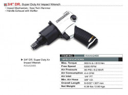 Гайковерт пневматический TOPTUL 3/4" 813N/m 6300 об/мин KAAA2460 купить