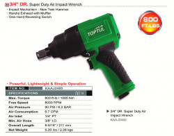 Гайковерт пневматический TOPTUL 3/4" 1085N/m 8000об/мин KAAJ2480 купить