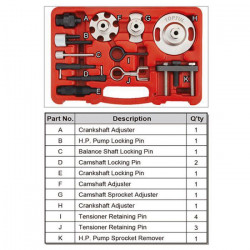 Набір фіксаторів валів дизельних двигунів 12од. (VW/Audi) TOPTUL JGAI1203 купити