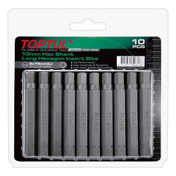 Набір викруточних насадок TOPTUL 10мм L75мм HEX 6мм 10од. FSDB1206G