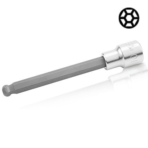 Насадка шестигранник HEX TOPTUL 6 мм  140мм 1/2" с шаром BCSA1606