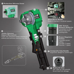 Гайковерт для шиномонтажа пневматический TOPTUL 1/2" 407N/m 6500об/мин KAAS1630 купить