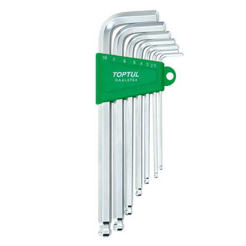 Набор ключей шестигранных с шаром TOPTUL 2,5-10мм 7ед. длинных GAAL0704 - Фото 1 Набор ключей шестигранных с шаром TOPTUL 2,5-10мм 7ед. длинных GAAL0704
