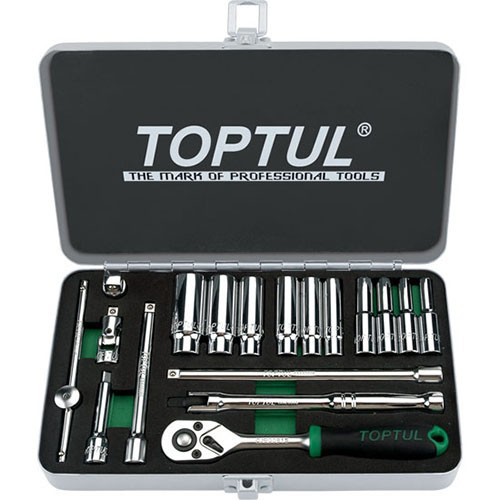 Набір інструменту дюймового TOPTUL 1/4&quot; 18од. 3/16&quot;-9/16&quot; (довгі головки) GCAD1813