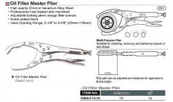 Съемник масляного фильтра "зажим" TOPTUL 53-118 мм DMAC1A10 купить