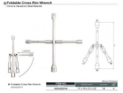 Ключ баллонный крест 17*19*21*22 мм складной TOPTUL AEAQ2214 купить