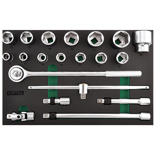 Набор головок с трещоткой в ложементе 3/4" 20ед. TOPTUL GVD2010 - Фото 1 Набор головок с трещоткой в ложементе 3/4" 20ед. TOPTUL GVD2010