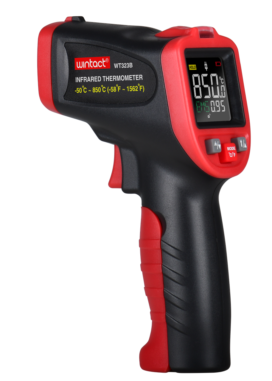 ИК пирометр (цв. дисплей, термопара) -50-850&deg;C WINTACT WT323B