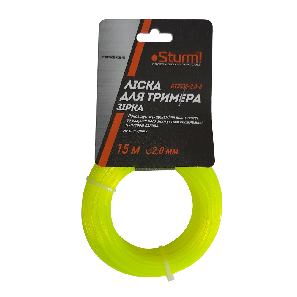 Лісочка для тримера, зірка (2.0 мм 15 м) Sturm GT3535-2.0-8 - Фото 1 Лісочка для тримера, зірка (2.0 мм 15 м) Sturm GT3535-2.0-8