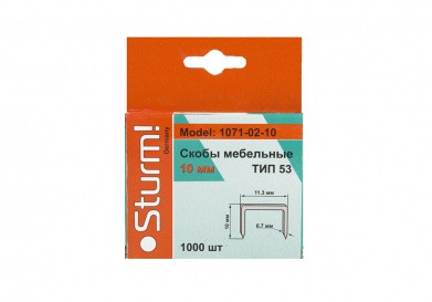 Скоби для степлера 10мм, тип 53 Sturm 1071-02-10 