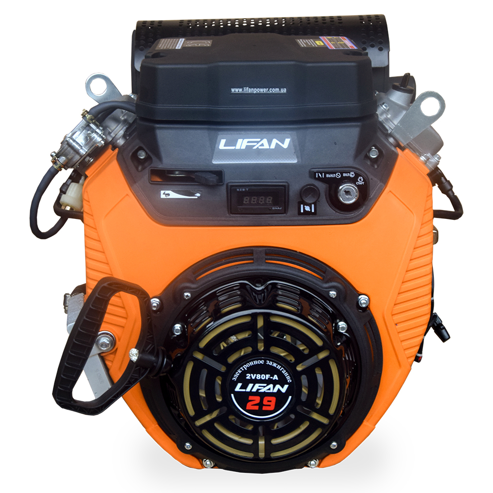ДВИГАТЕЛЬ 2V80F-A (ЭЛЕКТРОСТАРТЕР + РУЧНОЙ СТАРТЕР) ВАЛ Ø 25 ММ ПОД ШПОНКУ