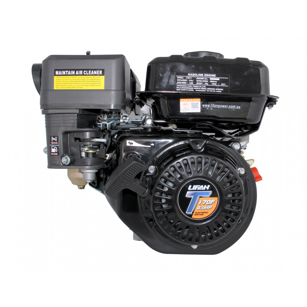 ГАЗ-БЕНЗИНОВЫЙ ДВИГАТЕЛЬ LIFAN LF170FD-T (HEAVY DUTY) ВАЛ Ø 20 ММ ПОД ШПОНКУ С ЭЛЕКТРОСТАРТЕРОМ