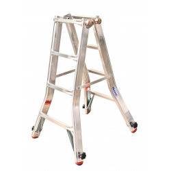 Шарнирная телескопическая лестница с удлинителями боковин KRAUSE TeleVario 4x4 ст. - фото №2 Шарнирная телескопическая лестница с удлинителями боковин KRAUSE TeleVario 4x4 ст. купить