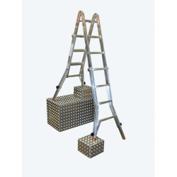 Шарнирная телескопическая лестница с удлинителями боковин KRAUSE TeleVario 4x4 ст. - фото №3 Шарнирная телескопическая лестница с удлинителями боковин KRAUSE TeleVario 4x4 ст. в Украине