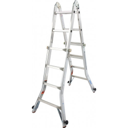 Шарнирная телескопическая лестница с удлинителями боковин KRAUSE TeleVario 4x4 ст. - фото №4 Шарнирная телескопическая лестница с удлинителями боковин KRAUSE TeleVario 4x4 ст. заказать