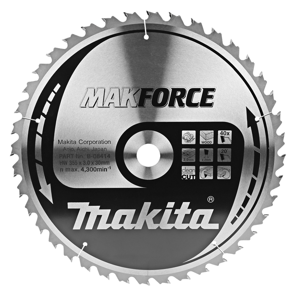 Пиляльний диск Makita MAKForce: дерево 355 мм 40 зубів