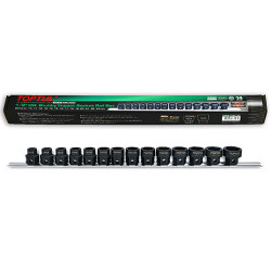 Набор головок ударных низкопрофильных с 6-гр. хвостовиком 1/2" 10-24мм 14ед. TOPTUL GDBU1402