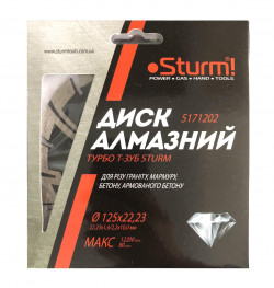 Диск алмазный Турбо Т-зуб (125x22.23мм) Sturm 5171202 купить