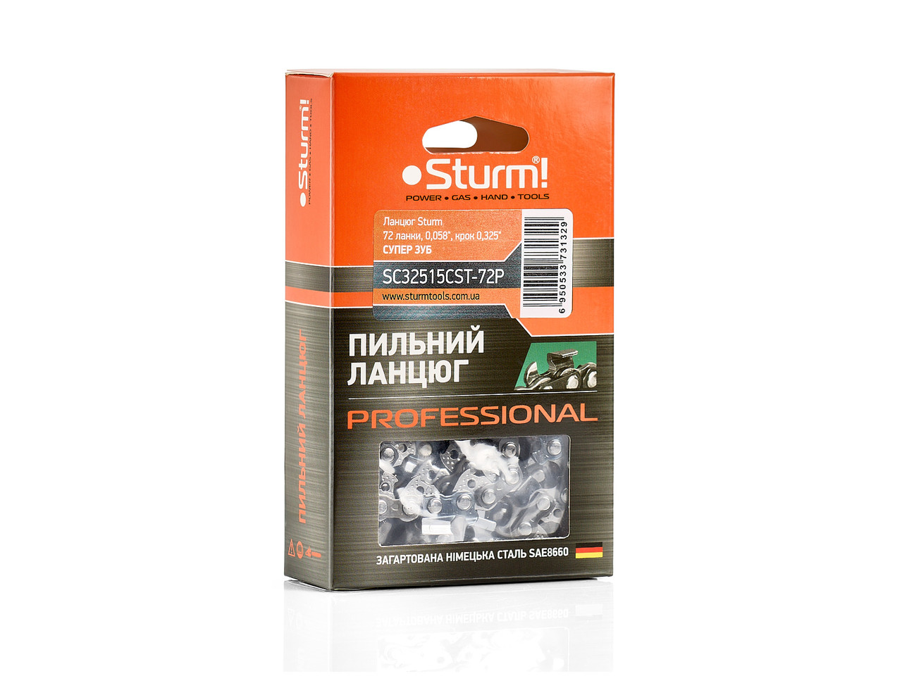 Цепь 72 звена, 0,058", шаг 0.325", супер зуб Sturm SC32515CST-72P - Фото 1 Цепь 72 звена, 0,058", шаг 0.325", супер зуб Sturm SC32515CST-72P