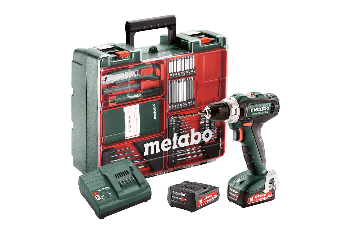 Акумуляторна дриль-шуруповерт Metabo PowerMaxx BS 12 Set