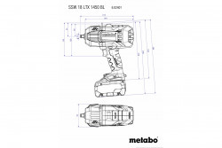 Акумуляторний ударний гайковерт Metabo SSW 18 LTX 1450 BL купити