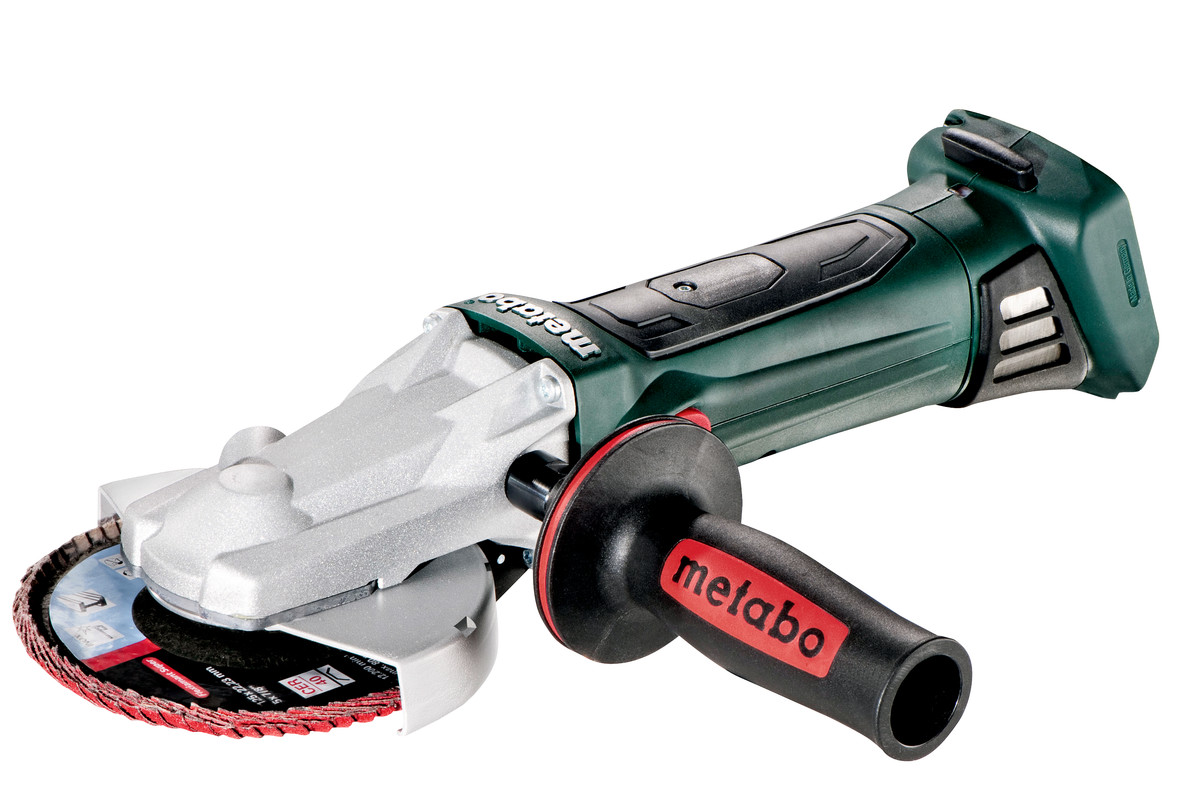 Акумуляторна кутова шліфувальна машина з плоским корпусом редуктора Metabo WF 18 LTX 125 Quick