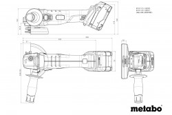 Акумуляторна кутова шліфувальна машина Metabo W 18 7-125 фото