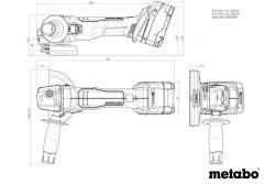 Акумуляторна кутова шліфувальна машина Metabo Set W 18 L BL 9-125 фото