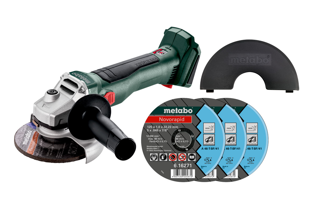 Акумуляторна кутова шліфувальна машина Metabo Set W 18 L BL 9-125