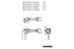 Акумуляторна кутова шліфувальна машина Metabo WB 18 LTX BL 15-150 Quick в Україні