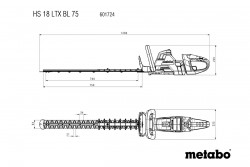 Акумуляторний кущоріз Metabo HS 18 LTX BL 75 Arsenal Grand