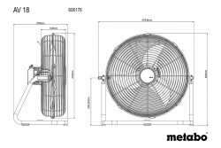 Акумуляторний вентилятор Metabo AV 18 в Украине