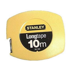 Рулетка вимірювальна Longtape завдовжки 10 м, ширина 9.5 мм, в пластмасовому корпусі STANLEY 0-34-102