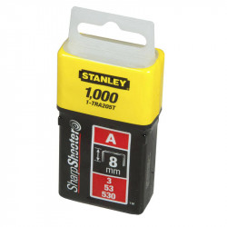 Скоби тип А висотою 8 мм, для степлера ручного Light Duty, в упаковці 1000 шт STANLEY 1-TRA205T купить