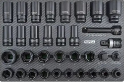 Набор головок ударных 3/4" 17-46мм 34ед. (в ложементе, тип D) TOPTUL GED3426