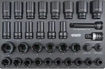 Набор головок ударных 3/4" 17-46мм 34ед. (в ложементе, тип D) TOPTUL GED3426