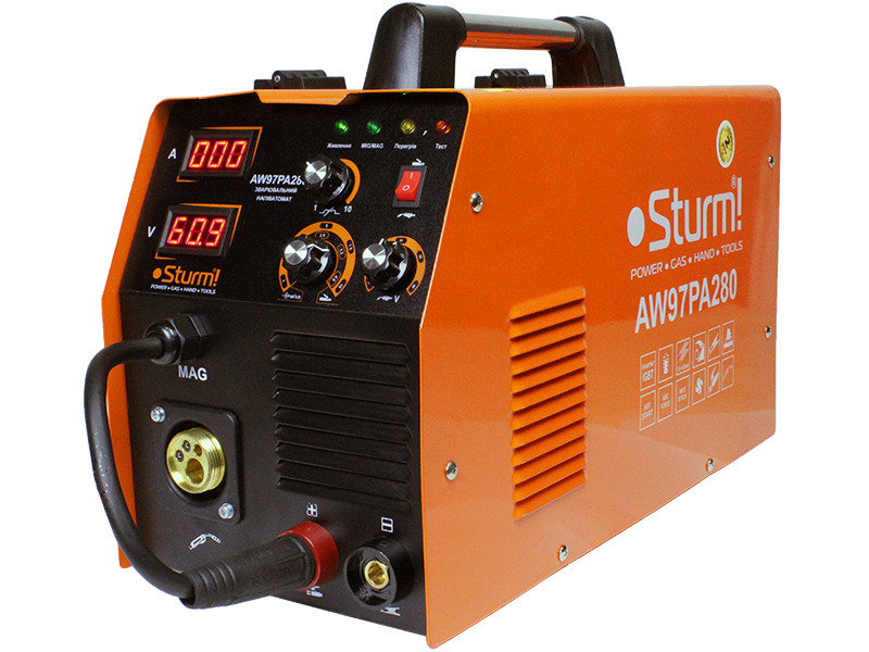 Інверторний зварювальний напівавтомат (MIG/MAG,MMA, 280А) Sturm AW97PA280