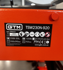 Плиткоріз електричний GTM TSW230N-920 з водяним охолодженням (TSW230N-920GTM) фото