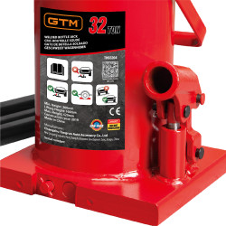 Домкрат гідравлічний 32т GTM TH93204 пляшковий одноштоковий - фото №4 Домкрат гідравлічний 32т GTM TH93204 пляшковий одноштоковий замовити