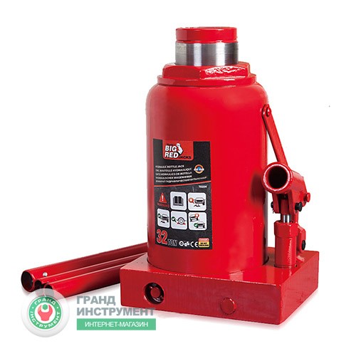 Домкрат гідравлічний 32т GTM TH93204 пляшковий одноштоковий - Фото 1 Домкрат гідравлічний 32т GTM TH93204 пляшковий одноштоковий